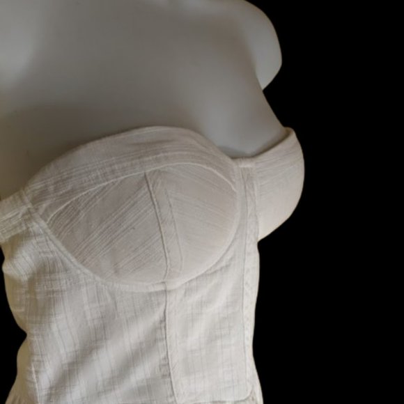 GUESS White Corset Bustier Top Size 8 - Picture 5 of 5